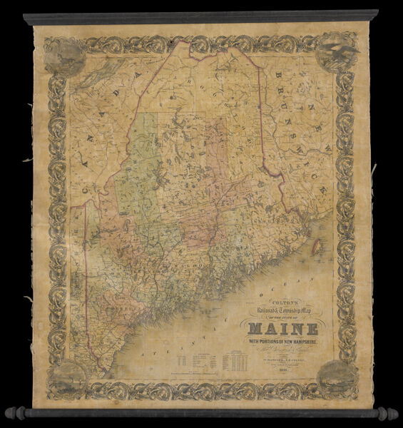 Colton's railroad & township map of the State of Maine, with portions of New Hampshire, New Brunswick & Canada