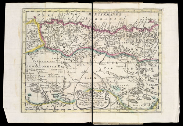 Partie de Barbarie le Royaume D'Alger divisé en les Provinces Part du Biledulgerid ou sont Tegorarin, Zeb. &c