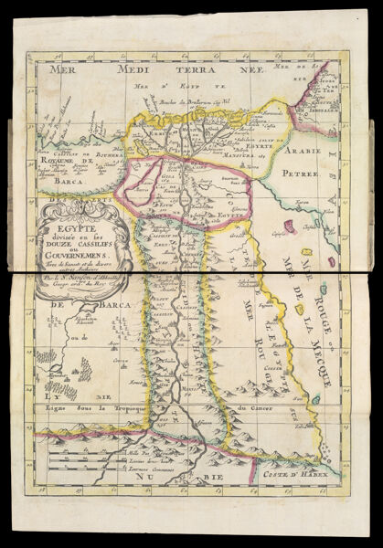 Egypte divisée en ses Douze Cassilifs ou Gouvernemens.
