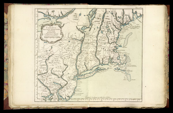 Carte de la Nouvelle Angleterre, New York, Pensilvanie, et Nouveau Jersay Suivant les Cartes Angloises