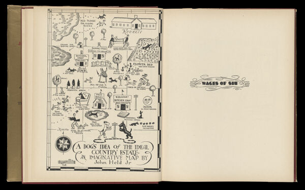 A Dog's Idea of the Ideal Country Estate, an Imaginative Map by John Held Jr.