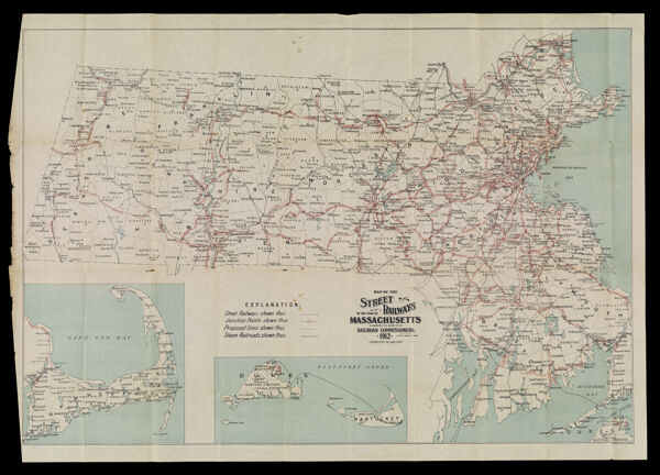 Map of the Street Railways of the State of Massachusetts. Accompanying the report of the Railroad Commissioners. 1912. Corrected to Jan. 1, 1913.