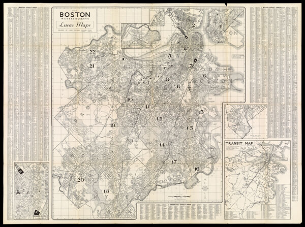 Street Guide Map of Boston (Brookline) Massachusetts