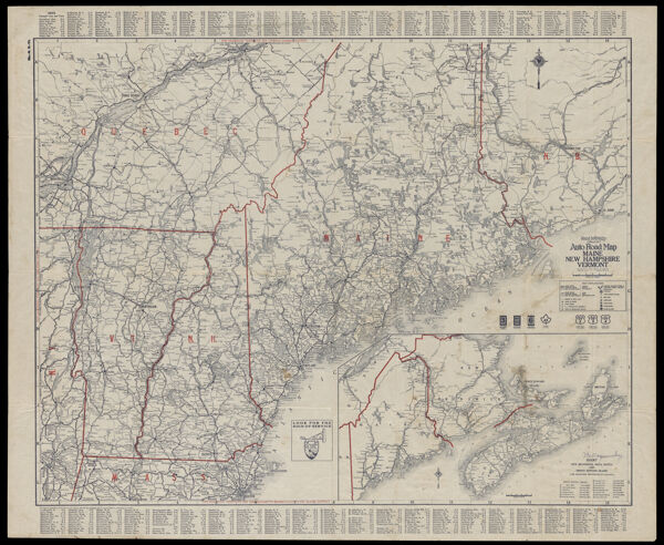 Rand McNally Official 1927 Auto Road Map : Maine, New Hampshire, Vermont