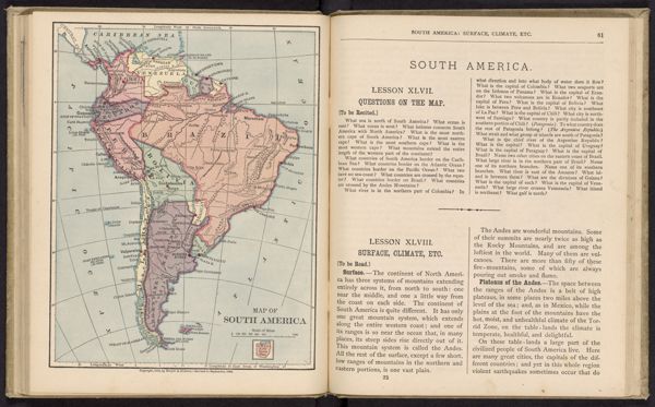 Map of South America / South America : Surface, Climate, etc.