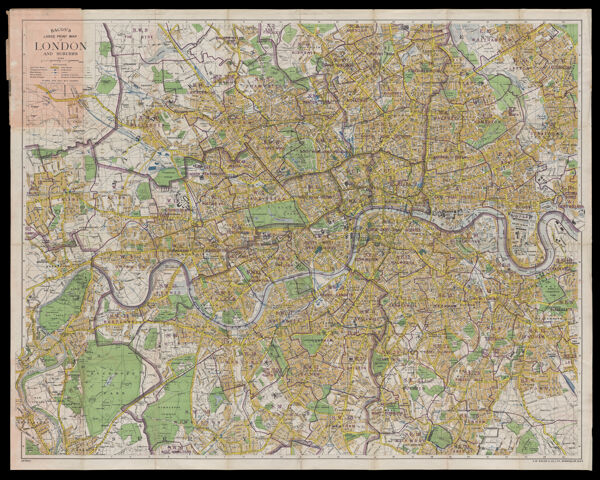 Bacon's large Print Map of London and Suburbs