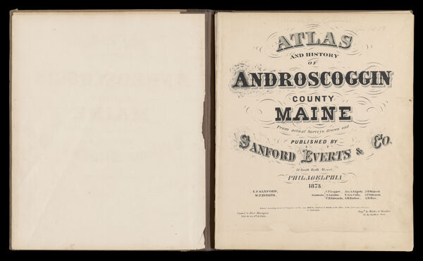 Atlas and History of Androscoggin County Maine from actual surveys, drawn and published by Sanford, Everts & Co.