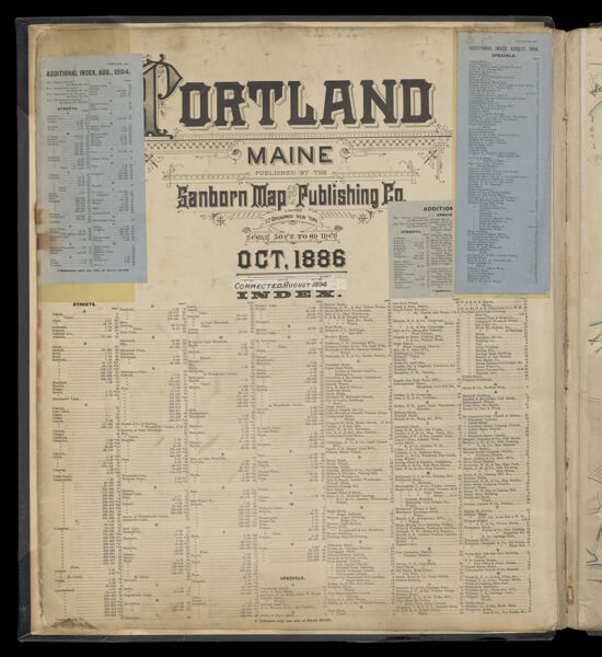 Portland, Maine and Index [Title Page]
