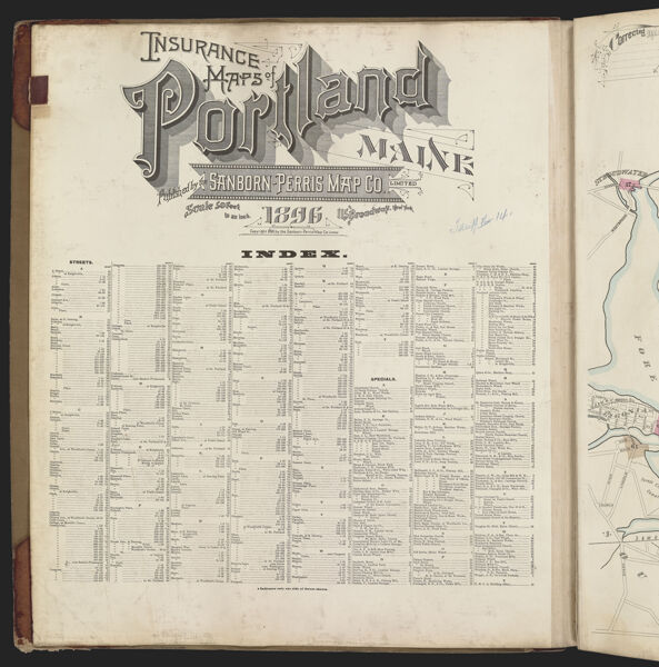 Insurance Maps of Portland Maine Published by the Andborn-Perris Map Co. Limited Scale 50 Feet to an Inch 115 Broadway, New York 1896