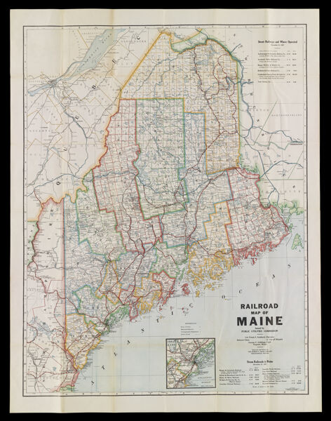 Railroad Map of Maine issued by Public Utilities Commission