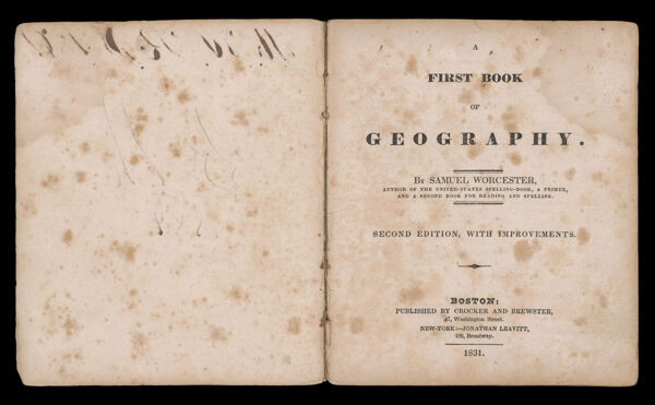A First Book of Geography. By Samuel Worcester,