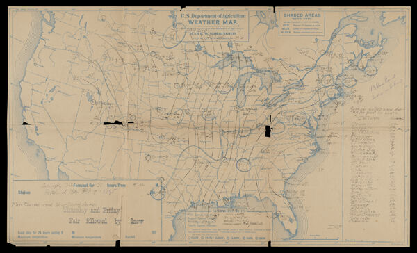 U.S. Department of Agriculture Weather Map