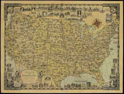 America the wonderland : a pictorial map of the United States
