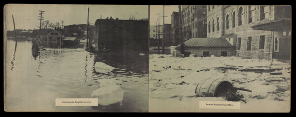 Canoeing in Augusta streets. ; Rear of Augusta Post Office.