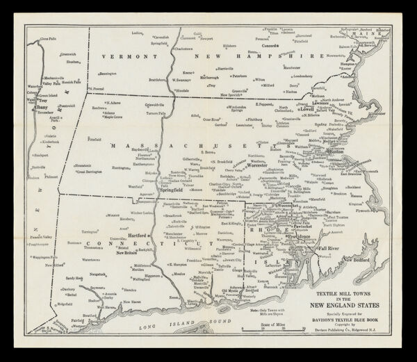 Textile Mill Towns in the New England States.