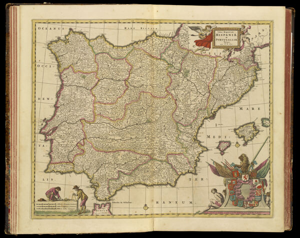 Totius Regnorum. Hispaniae et Portugalliae descriptio. auct: F. de Wit.