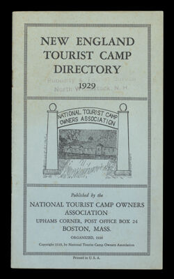 New England Tourist Camp Directory 1929