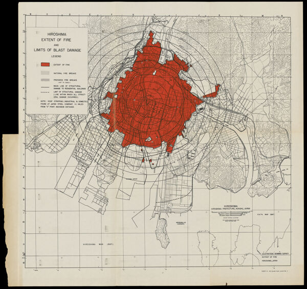 Hiroshima extent of fire and limits of blast damage