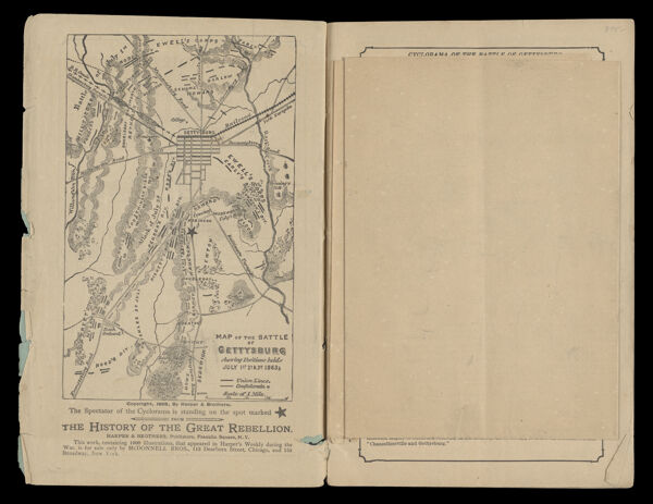 Map of the Battle of Gettysburg showing Positions Held July 1st, 2nd, & 3rd 1863