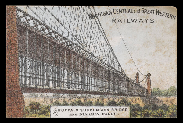Michigan Central and Great Western Railways. via Buffalo Suspension Bridge and Niagara Falls.