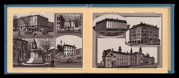 Longfellow Monument, Longfellow Square; Maine General Hospital