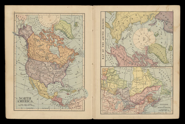 North America; Map of the Arctic Regions, Canada and Newfoundland
