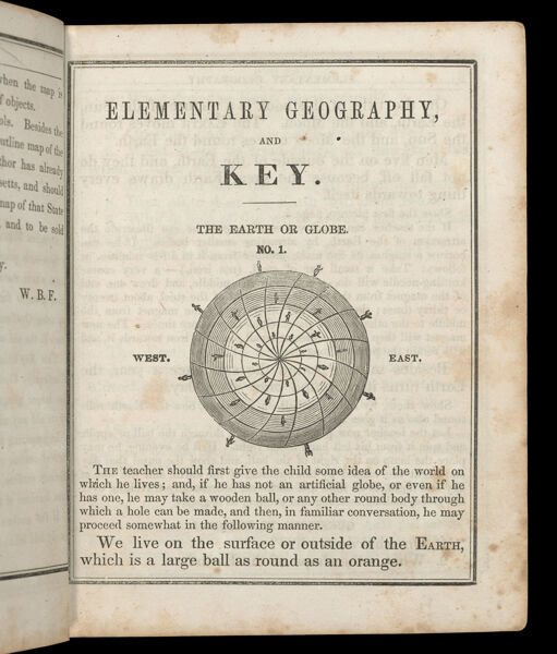 Elementary geography, and key.  The Earth of Globe.  No. 1.