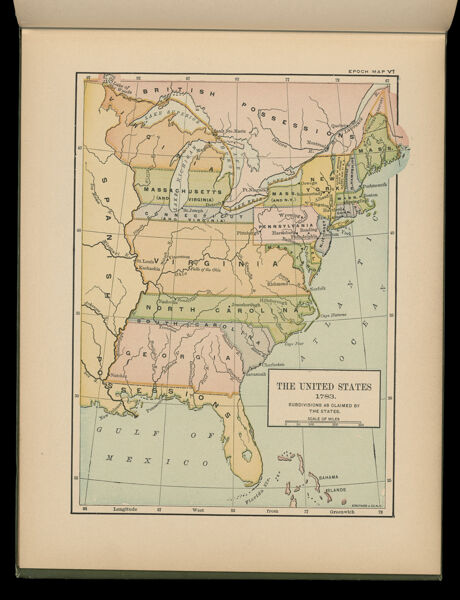 The United States 1783.  Subdivisions as claimed by states.