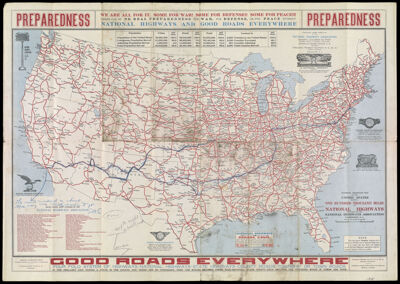 National Highway Map of the United States Showing One Hundred Thousand Miles of National Highways Proposed by the National Highway Association Washington D.C.