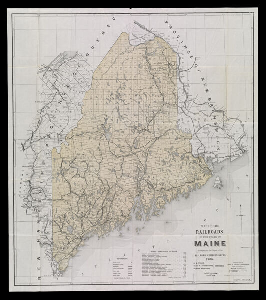 Map of the Railroads of the State of Maine Accompanying the Report of the Railroad Commissioners. 1906.