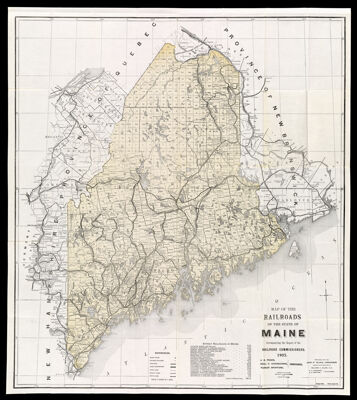 Map of the Railroads of the State of Maine accompanying the report of the Railroad Commissioners. 1905.