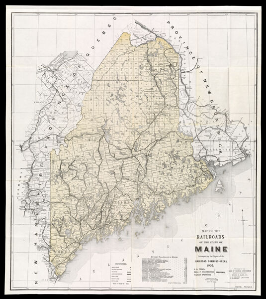 Map of the Railroads of the State of Maine accompanying the report of the Railroad Commissioners. 1905.