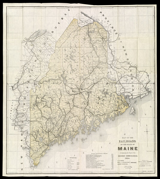 Map of the Railroads of the State of Maine Accompanying the Report of the Railroad Commissioners.1904.
