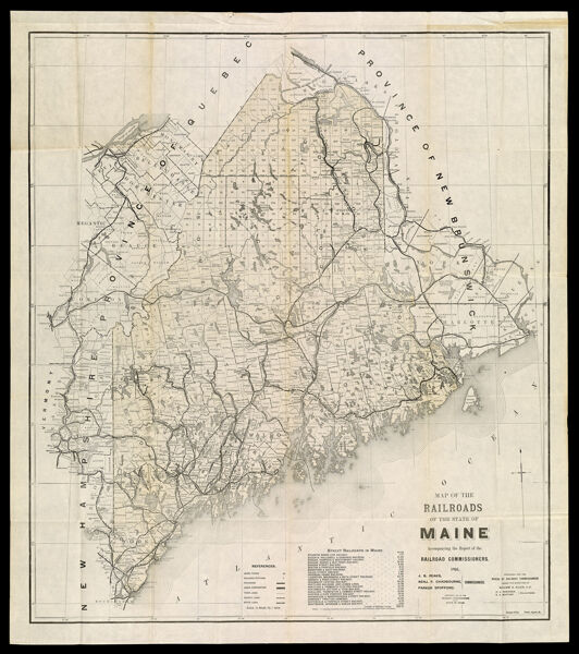 Map of the Railroads of the State of Maine Accompanying the Report of the Railroad Commissioners, 1901