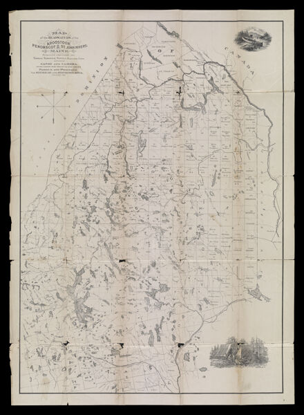 Map of the Headwaters of the Aroostook, Penobscot and St. John Rivers of Maine. Prepared expressly for Thomas Sedgwick Steele, Hartford, Conn. Author of Canoe and Camera, or Two Hundred Miles through the Maine Forests, Paddle and Portage from Moosehead Lake to the Aroostook River, Maine &c. Copyright 1881.