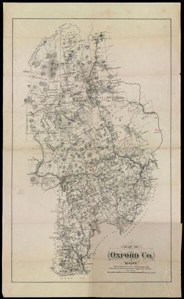 Map of Oxford Co. Maine. With portions of Coos Co. N.H. & Franklin Co. Me. & showing the whole of the Androscoggin Lake District.