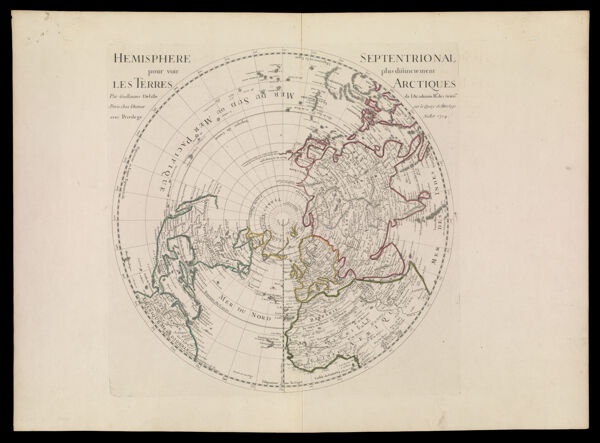 Hemisphere Septentrional pour voir plus distinctement Les Terres Arctique