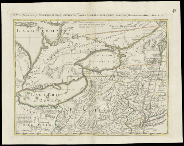 La Pensilvania, La Nuova York, Il Jersey Settentrio.le, con la parte Occidentale del Connecticut, Massachusett-s-Bay, e l'Irochesia.