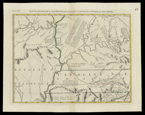 Il Paese de Cherache si, con la Parte Occidentale della Carolina Settentrionale e della Virginia.