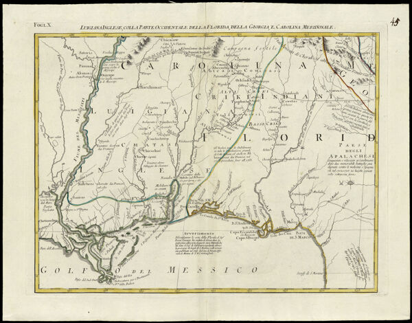 Luigiana Inglese, Colla Parte Occidentale della Florida, della Georgia, e. Carolina Meridionale.