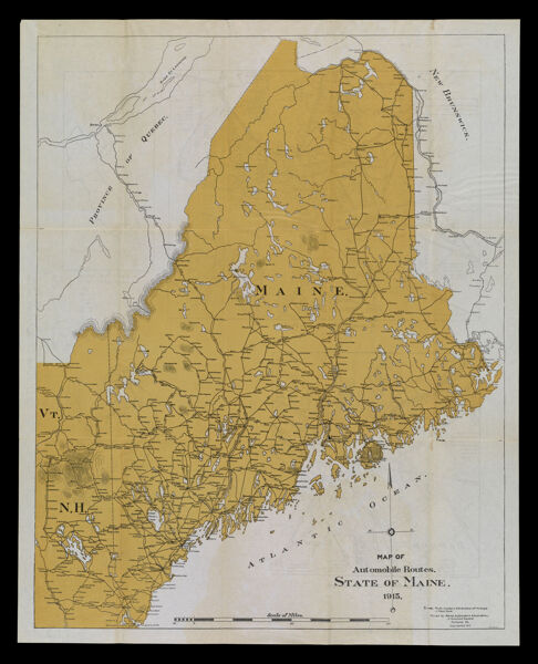 Map of Automobile Routes. State of Maine. 1915.