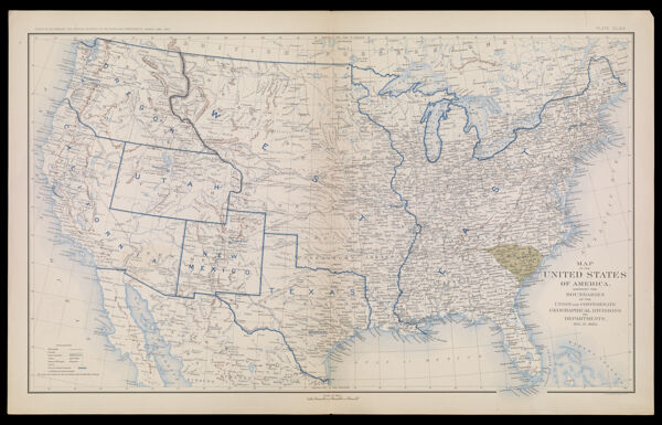 Map of the United States of America, showing the Boundaries of the Union and confederate Geographical Divisions and Departments, Dec. 31, 1860.