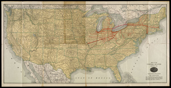 Map of the United States showing the New York Central Lines, 