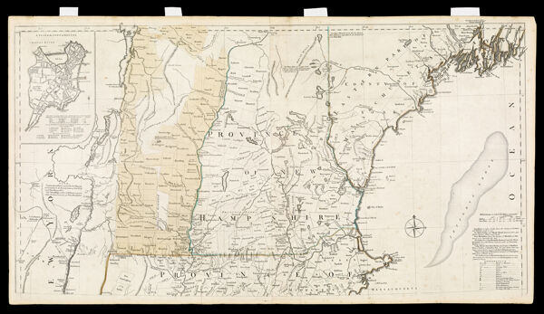 A Map of the most Inhabited part of New England, containing the Provinces of Massachusetts Bay and New Hampshire. with the Colonies of Conecticut and Rhode Island, Divided into Counties and Townships: the whole composed from Actual Surveys and its Situation adjusted by Astronomical Observations