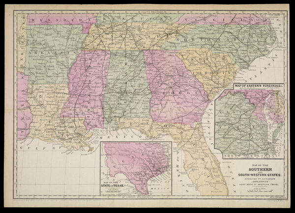 Map of the Southern and South-Western States. Engraved to Accompany Appleton's Handbook of American Travel.