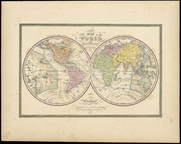 A New Map of the World on the Globular Projection by H.S. Tanner