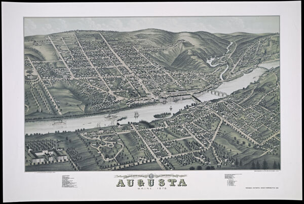 Bird's Eye View of the City of Augusta Maine. 1878.