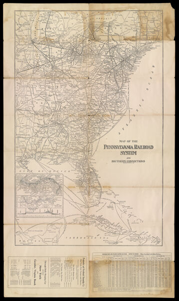 Map of the Pennsylvania Railroad System and Southern Connections