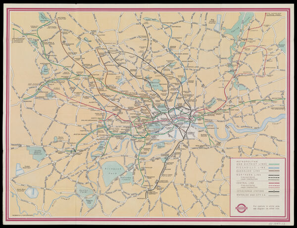 Underground Map and Some Places of Interest - Issued Free No. 1, 1947 London Passenger Transport Board 55 Broadway, S.W.I. Abbey 1234