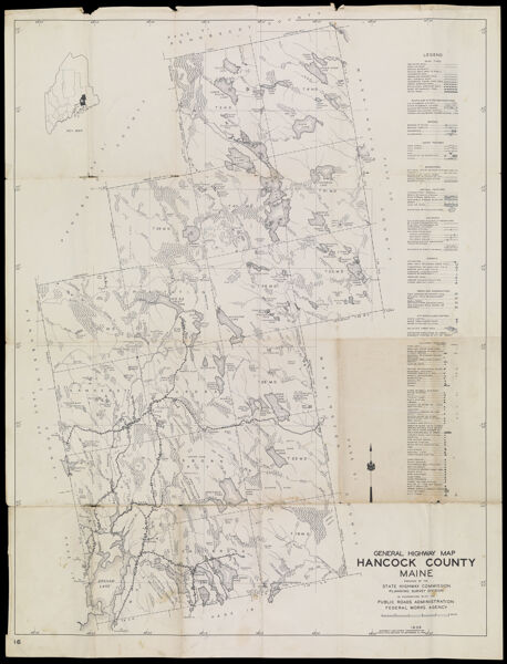 General Highway Map Hancock County, Maine prepared by the State Highway Commission Planning & Survey Division, in cooperation with the Public Roads Administration Federal Works Agency
